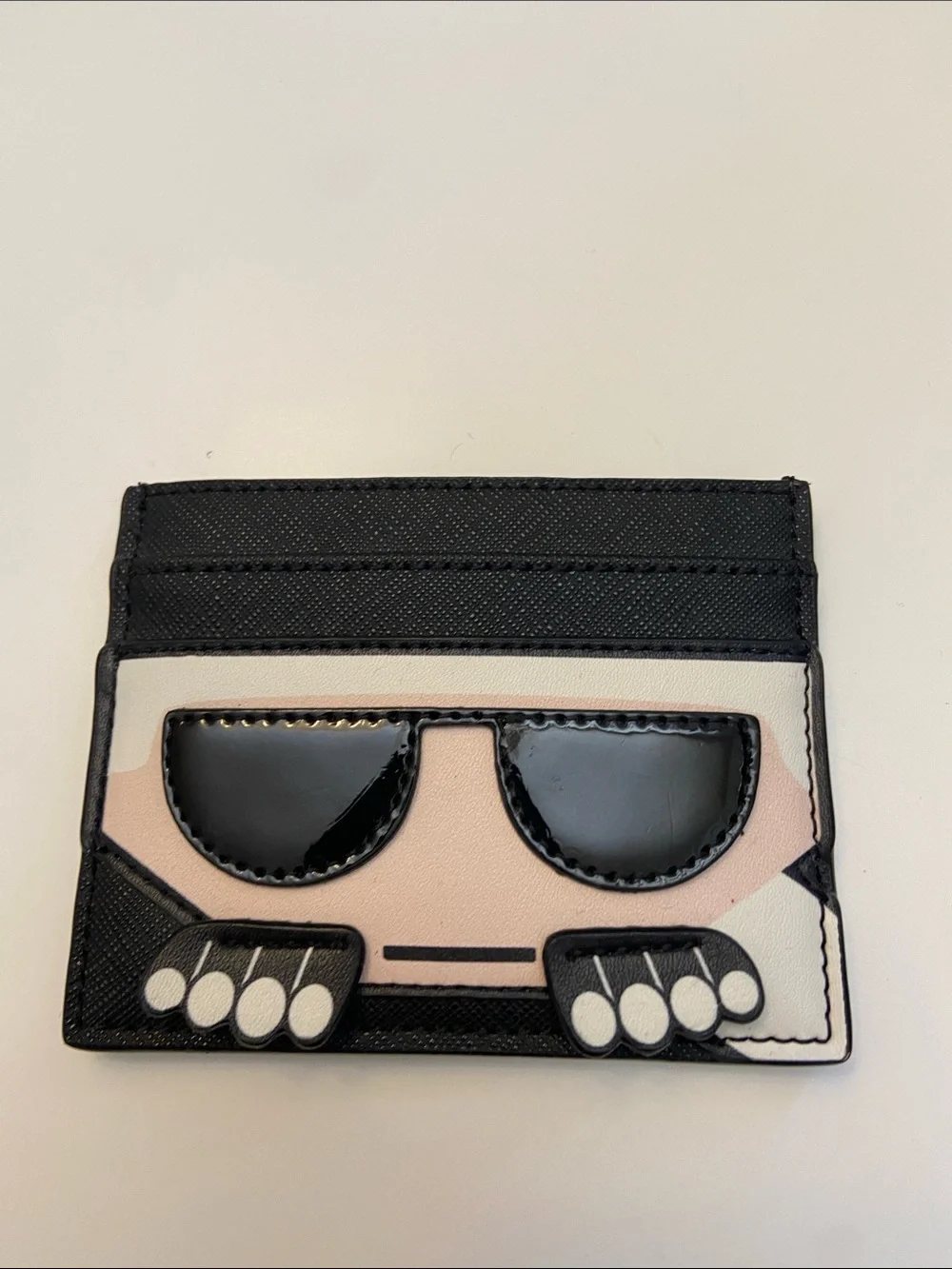 Karl Lagerfeld Black and Cream Novelty Sunglasses Card Holder